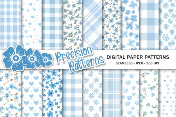 Baby Blue Digital Paper Set for Creative Projects