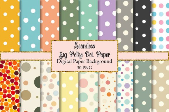 Big Polka Dot Digital Paper for Pro Designs