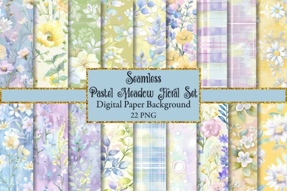 Bringing Soft Elegance to Life with the Pastel Meadow Floral Digital Paper Set