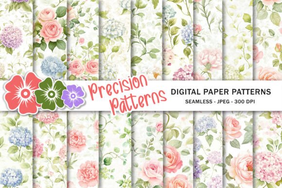 Bringing the English Garden to Life with Watercolor Floral Digital Papers