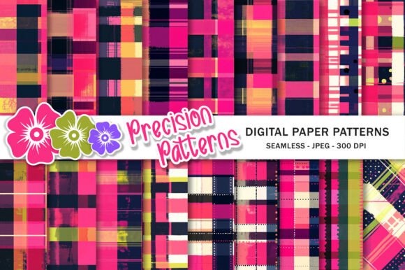 Colorful Funky Plaid Pattern for Creative Projects