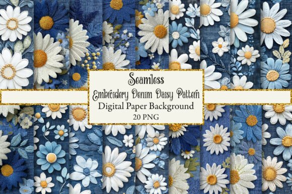 Denim Daisy Seamless Pattern for Creative Projects