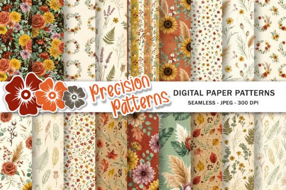 Elevating Autumn Designs with the Boho Fall Floral Digital Paper Pack