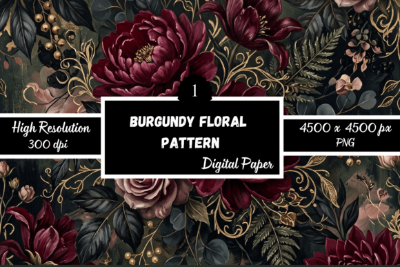 Elevating Design with a Burgundy Floral Pattern