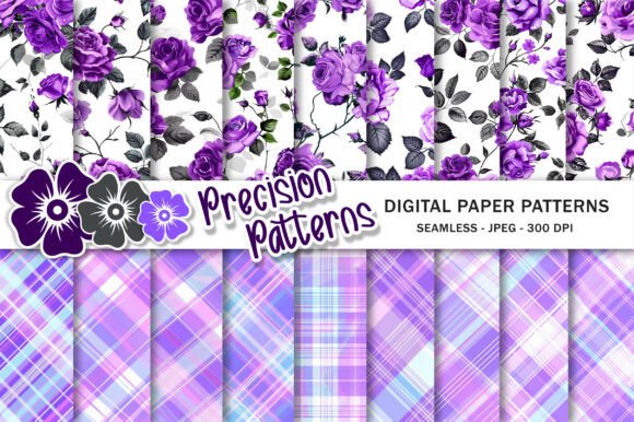 Elevating Digital Design: The Strategic Appeal of Pastel Purple Floral Plaid Patterns