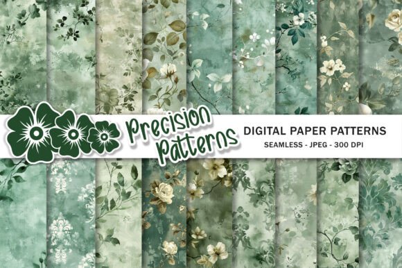 Elevating Digital Design with Soft Sage Grunge Texture Digital Pattern