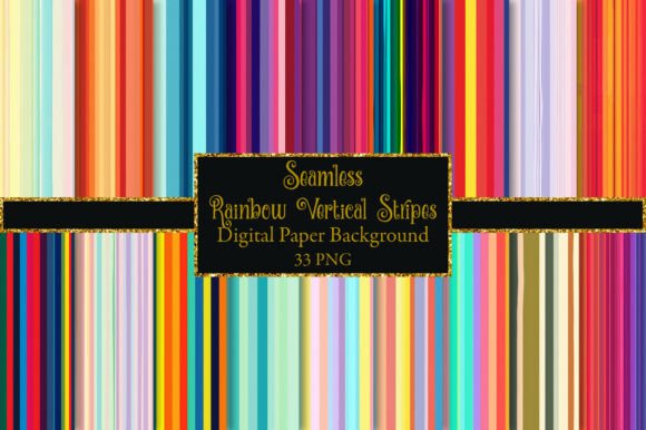 Rainbow Vertical Stripes Digital Paper for Creators