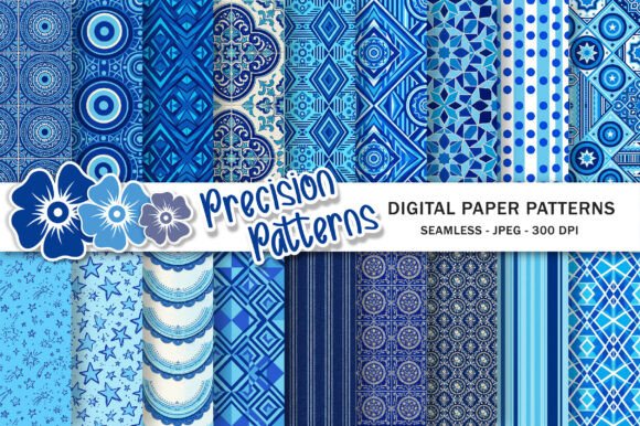 Sky Blue and Royal Blue Geometric Pattern Guide