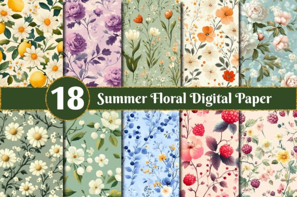 Strategic Visual Planning with Summer Floral Digital Paper