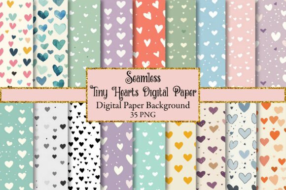 Tiny Hearts Digital Paper for Designers
