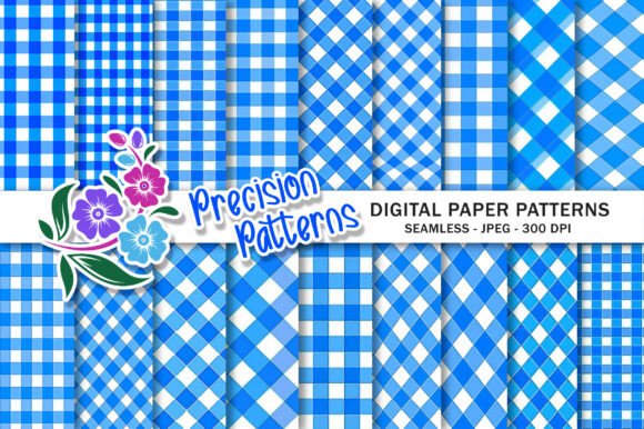 Unlocking Creative Potential with Blue and White Checkered Pattern Digital Papers
