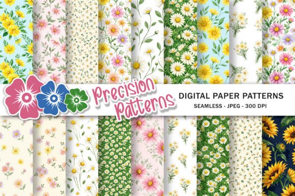 Unlocking Creative Potential with the Daisy Seamless Pattern Set for Digital and Print Design