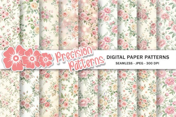 Unlocking Creativity with Delicate Pink Flowers Digital Paper for Modern Projects
